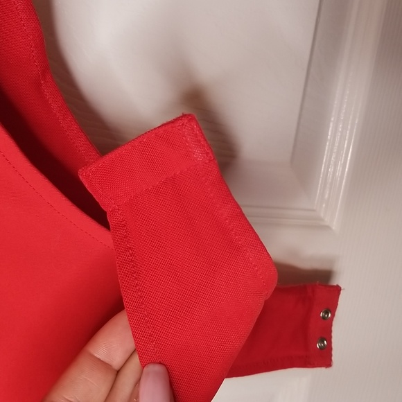 Lulus Womens Red Sleeveless Ruffle Neck Bodysuit Top - Picture 9 of 15